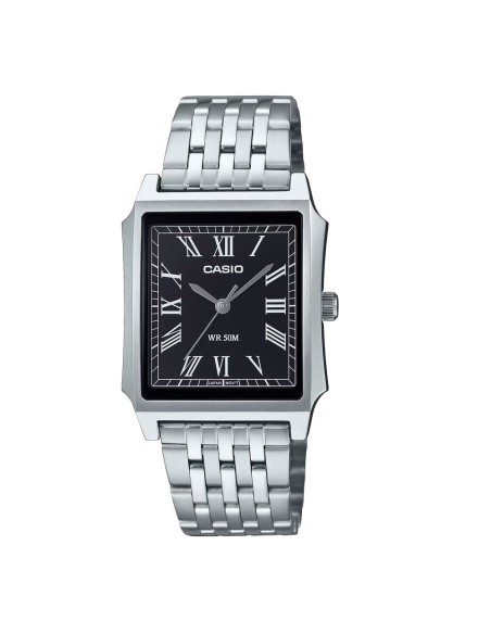 Casio Timeless Collection Herren-Armbanduhr, Analog, Edelstahl, Schwarzes Zifferblatt, MTP-B190D-1BVEF