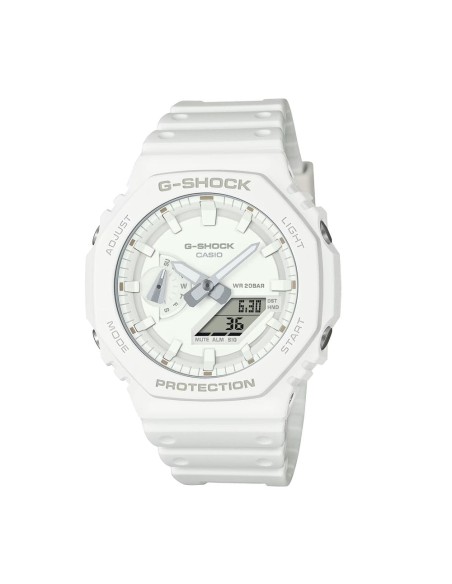 Casio G-Shock GA-2100-7A7ER Men's Analog Digital Wristwatch in Total White