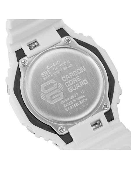 Casio G-Shock GA-2100-7A7ER Herren-Armbanduhr mit Analoger und Digitaler Anzeige in Weiß