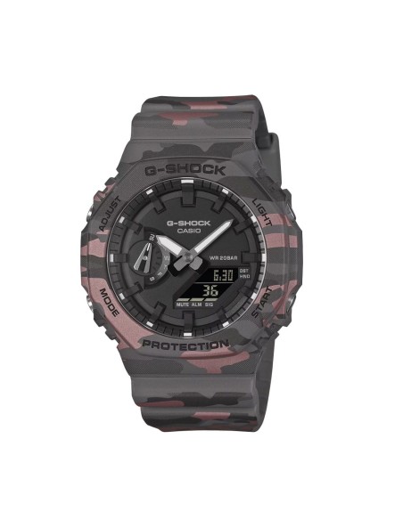 Casio G-Shock Men's Analog Digital Wristwatch Camouflage Purple and Black GA-2100CM-8AER