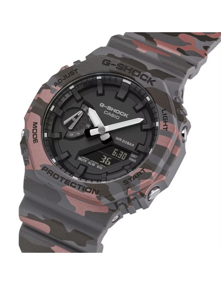 Casio G-Shock Men's Analog Digital Wristwatch Camouflage Purple and Black GA-2100CM-8AER