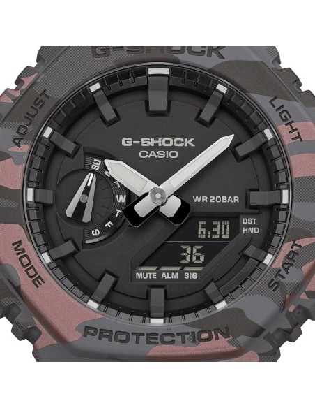 Casio G-Shock Men's Analog Digital Wristwatch Camouflage Purple and Black GA-2100CM-8AER