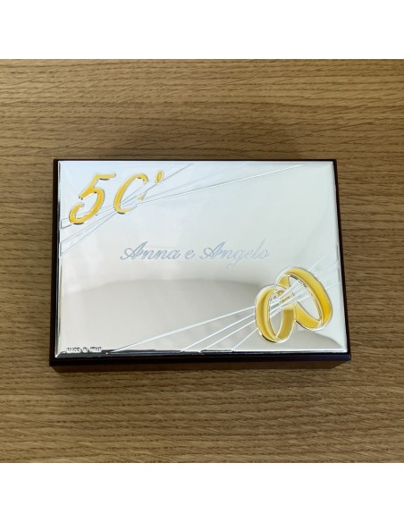 Cornice Portafoto Lucida Effetto Stropicciato cm 18x24 in Argento 