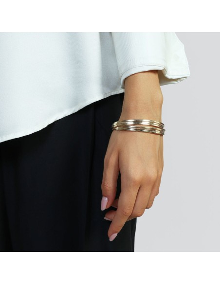 Bracciale Rigido Sei Fili in Argento 925 Placcato Oro