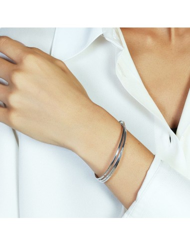 Sterling Silver Three Intertwined Strands Oval...