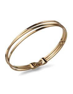 Bracciale Rigido Tre Fili Intrecciati in Argento Dorato...