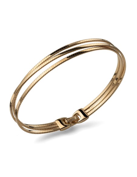 Dreireihiges Armband aus 925er Sterlingsilber mit Gelbgoldplattierung