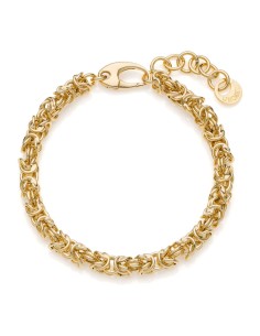 Bracciale Catena Bizantina in Argento 925 Dorato Unoaerre...