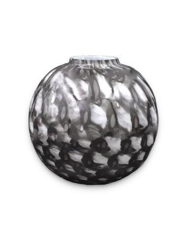Vaso in Vetro di Murano Sfera Balleton Nero e...
