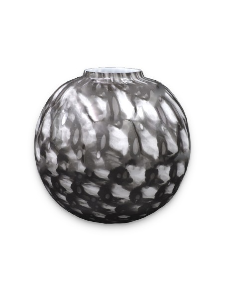 Vaso in Vetro di Murano Sfera Balleton Nero e Bianco
