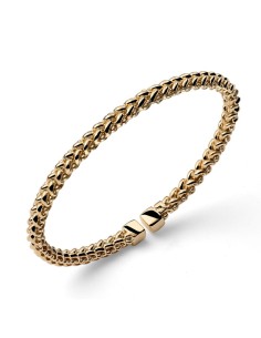 Gold Plated Sterling Silver Grain of Rice Chain Bangle