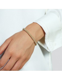 Gold Plated Sterling Silver Grain of Rice Chain Bangle 2