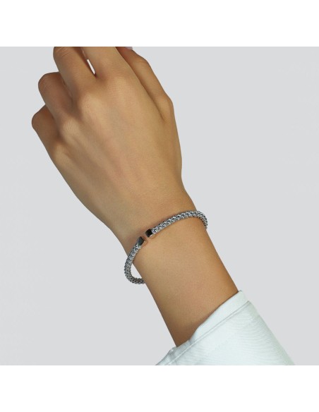 Reiskorn-Armreif aus Sterlingsilber