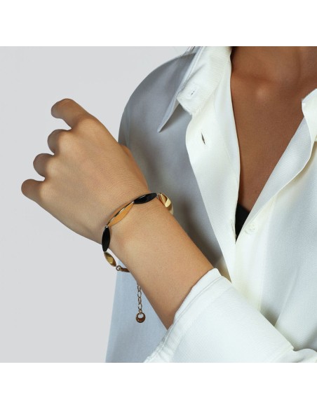 Gold-Plated Sterlingsilver Black Aria Bracelet Unoaerre