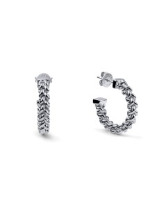 Sterling Silver Grain of Rice Hoop Earrings