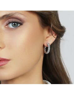Sterling Silver Grain of Rice Hoop Earrings 2