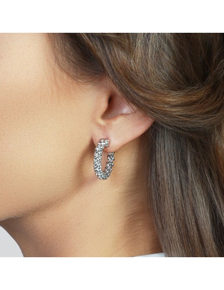 Sterling Silver Grain of Rice Hoop Earrings