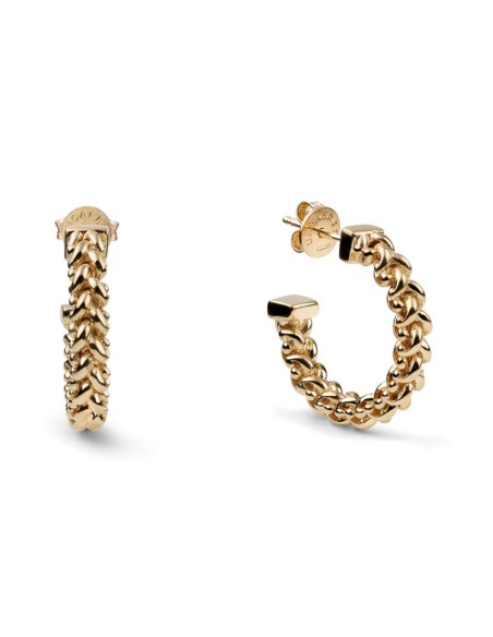 Orecchini Maglia Chicco Cerchio Aperto in Argento 925 Dorato
