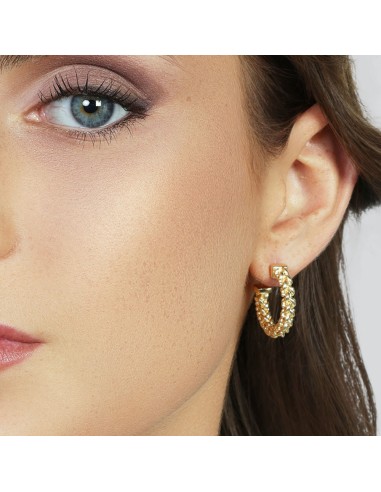 Gold Plated Sterling Silver Grain of Rice Hoop...