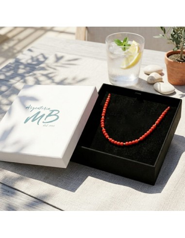 Red Coral Paste Necklace with Gold Plated...