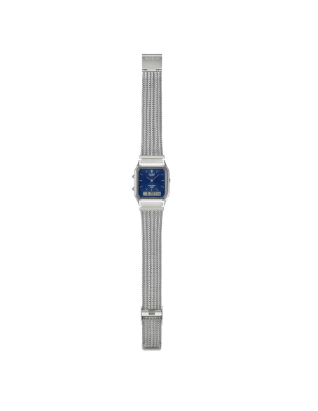 Casio Unisex Analog-Digital-Armbanduhr Blaues Zifferblatt Vintage-Kollektion AQ-230EM-2AEF