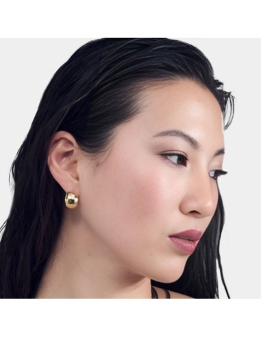 Gold Plated Sterling Silver Rounded Hoop Earrings