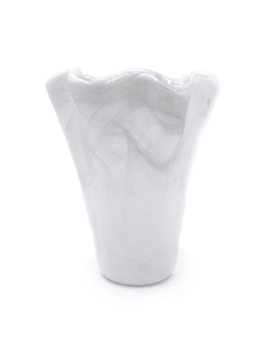 Vaso in Vetro di Murano Bianco Tide Iris 