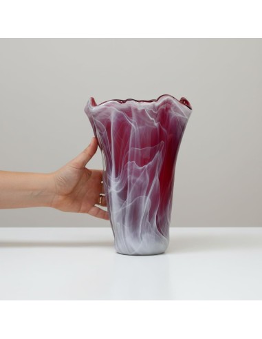 Red Murano Glass Vase Tide Iris 