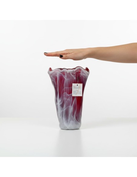 Red Murano Glass Vase Tide Iris 