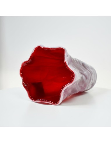 Murano Glas Vase Rot Tide Iris