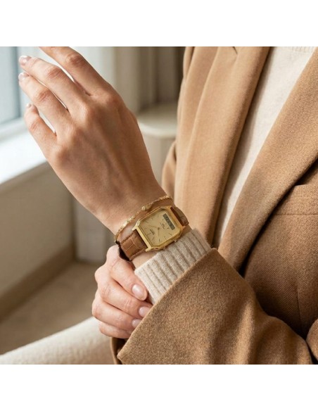 Casio Orologio da Polso Analogico Digitale Unisex Quadrante Oro Vintage Collection AQ-230EGL-9AEF