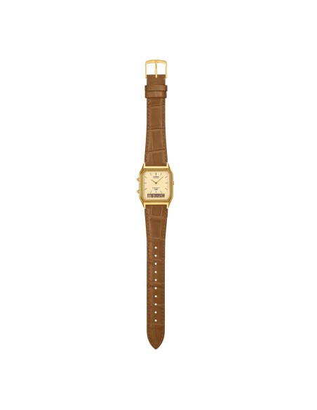Casio Unisex Analog-Digital Armbanduhr mit Goldenem Zifferblatt aus der Vintage-Kollektion AQ-230EGL-9AEF