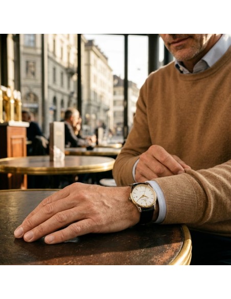 Lucien Rochat Orologio da Polso da Uomo Montreaux Quadrante White Silver Dial Gold R0451115007