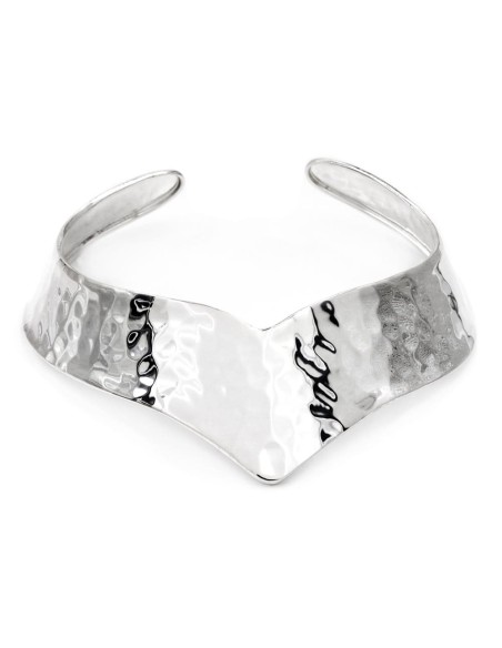 Hammered 925 Sterling Silver V Choker