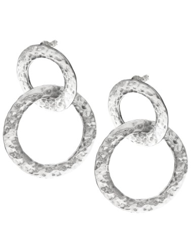 Orecchini Due Cerchi Intrecciati in Argento 925...