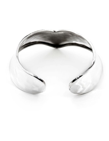 Hammered 925 Sterling Silver V Bangle Bracelet