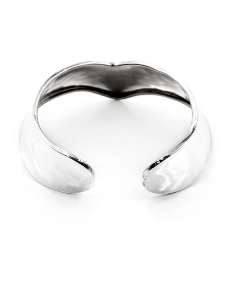 Hammered 925 Sterling Silver V Bangle Bracelet
