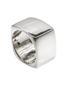 Anello Quadrato Lucido in Argento 925 
