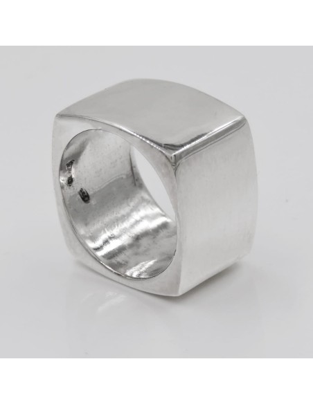 Anello Quadrato Lucido in Argento 925 