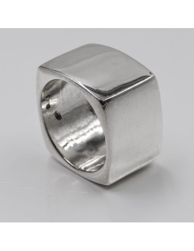 Anello Quadrato Lucido in Argento 925 