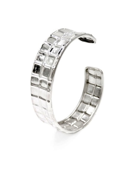 Armreif aus 925er Sterlingsilber mit Netzmuster