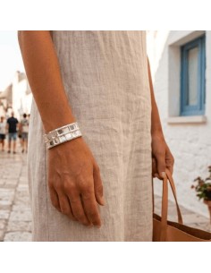 Bracciale Bangle Fascia Semirigida con Motivo a Rete in... 2