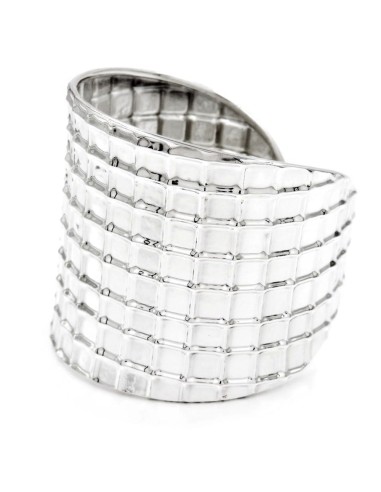 Armreif aus 925er Sterlingsilber mit Netzmuster