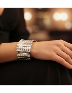 925 Sterling Silver Mesh Bangle Bracelet 2