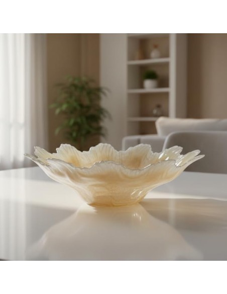 Vaso in Vetro di Murano Bianco Tide Iris Altezza cm 32