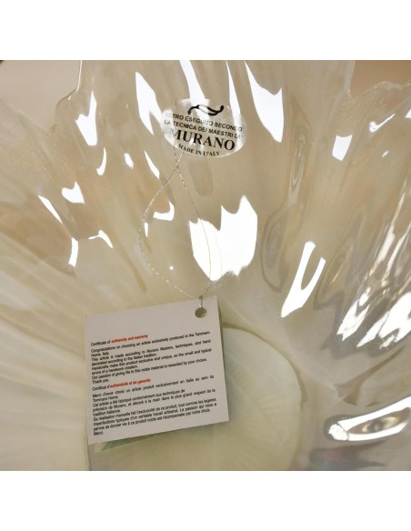 White Murano Glass Pansy Iris Centerpiece 