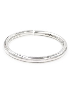Bracciale Bangle Ovale Tubo Tondo Flessibile in Argento 925