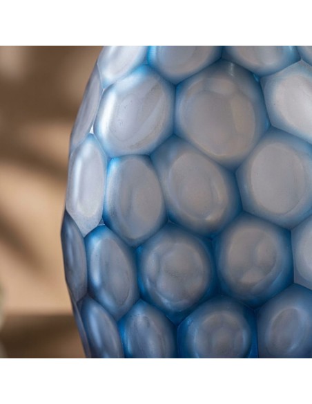 ONLYLUX Blue Bubble Glass Geode Vase OL03165