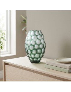 ONLYLUX Grüne Blasenglas-Geodenvase OL03167 2