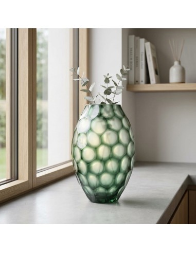 ONLYLUX Green Bubble Glass Geode Vase OL03167